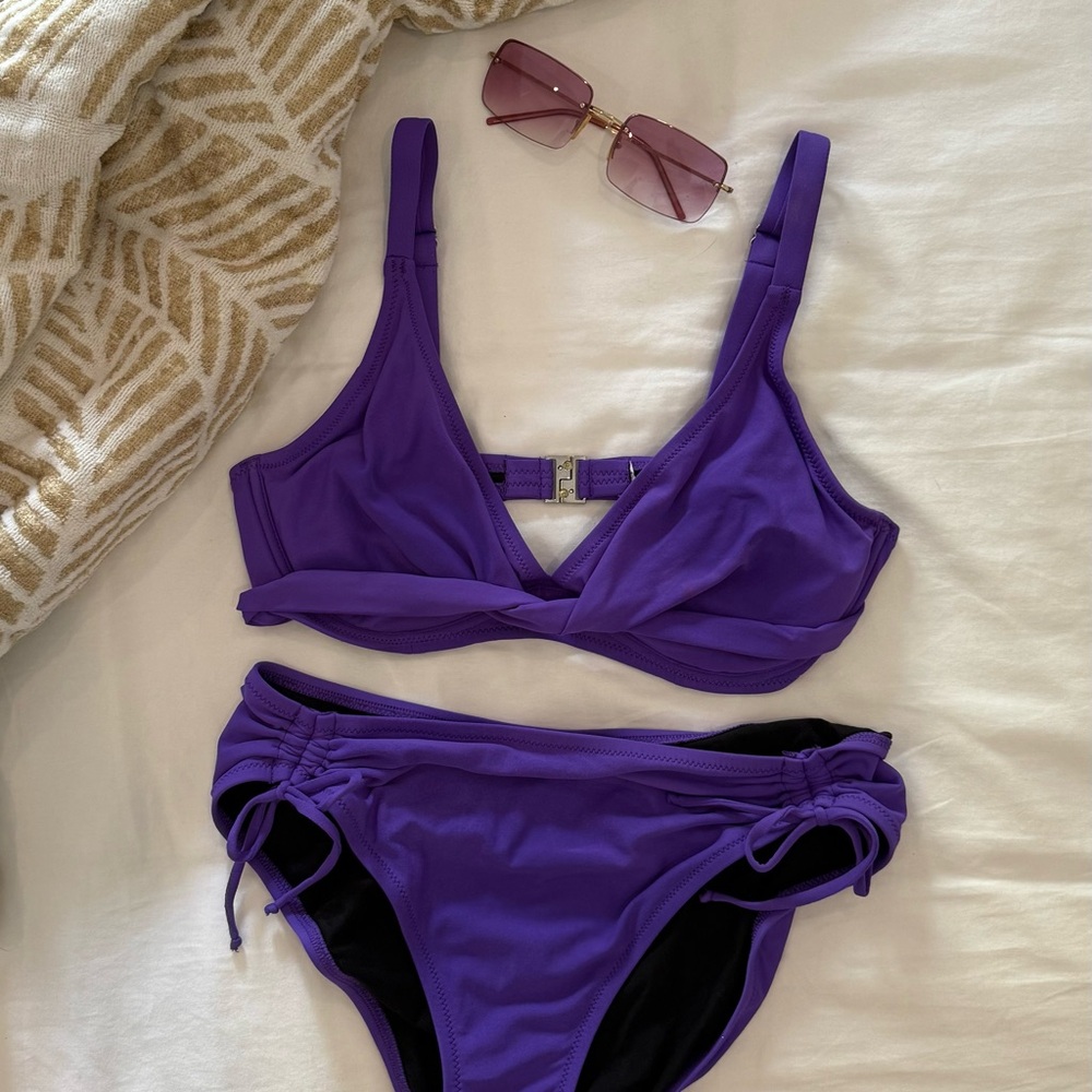 Antigel La Chiquissima Purple Underwire Balconette Bikini Set Designer Swim